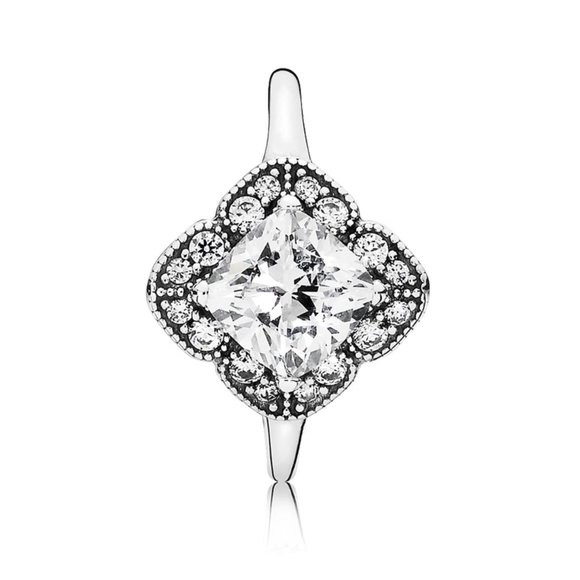 Pandora Crystallised Floral Fancy Ring - Picture 1 of 4